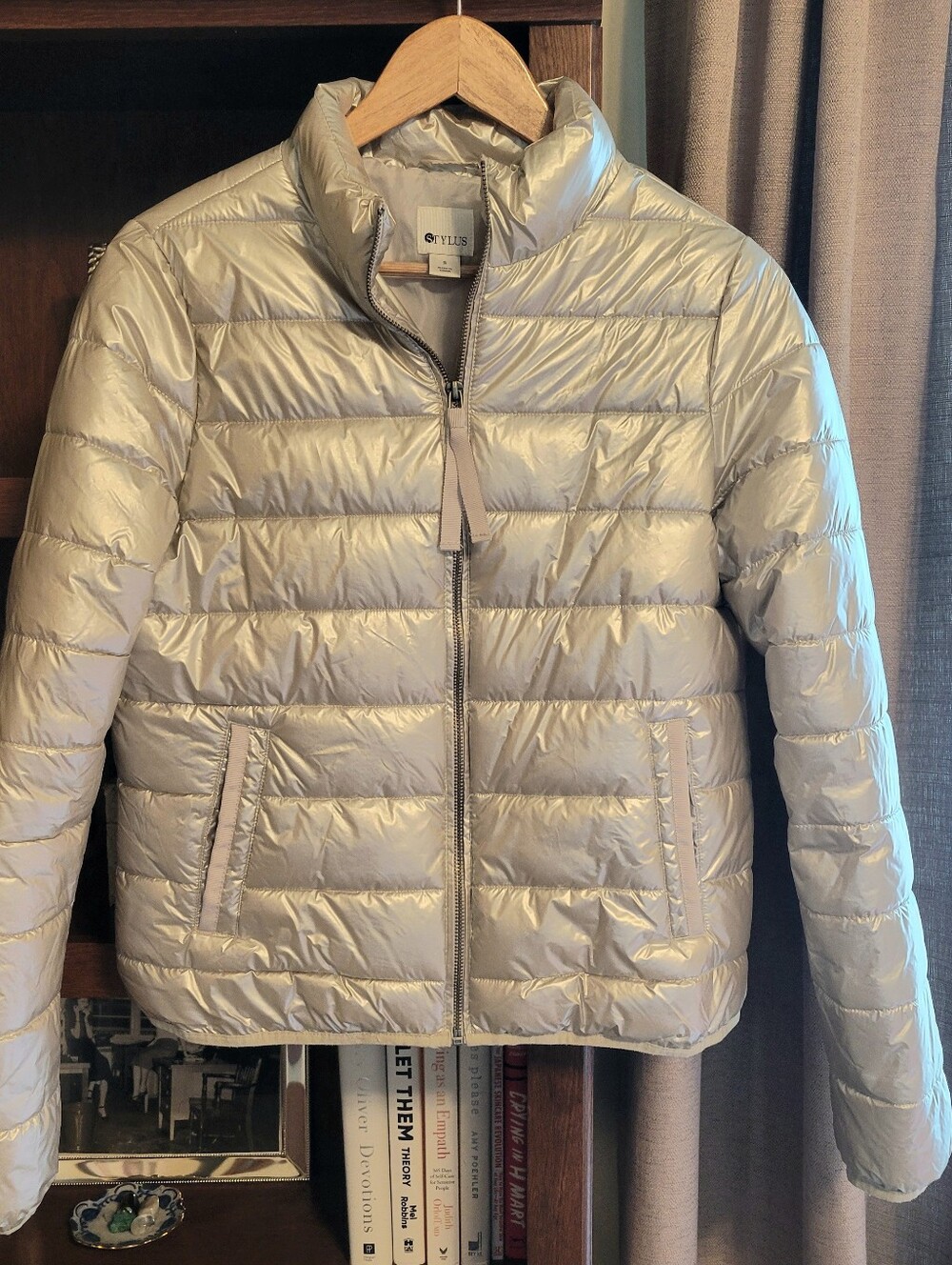 Bright Silver  Puffer Jacket - Women's Size Small